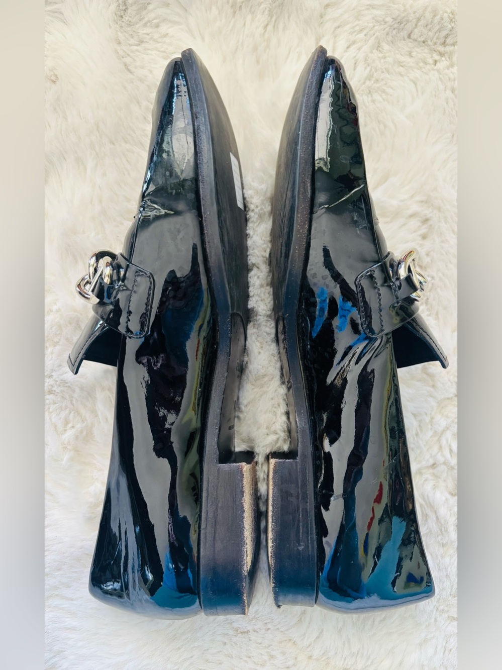 Prada Patent Leather Chain Loafer in Black w/Duster Bags Size: EU 38 OR US 7.5 - Picture 6 of 9